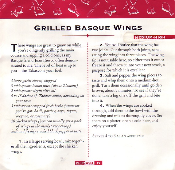 Grilled Basque Wings 